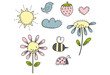 Fun in the sun doodle illustrations Fun in the sun doodle illustrations