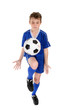 Boy soccer skills