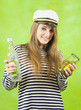 female sailor with vodka
