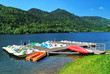 Pédalo au lac de Kruth-Wildenstein (Alsace , France).