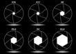 Camera shutter apertures over black Camera shutter apertures over black