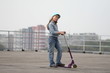girl with scooter