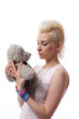 Foto: Beautiful girl with blonde hair and Teddy Beautiful girl with blonde hair and Teddy
