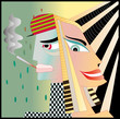 Woman and a smoking man Woman and a smoking man