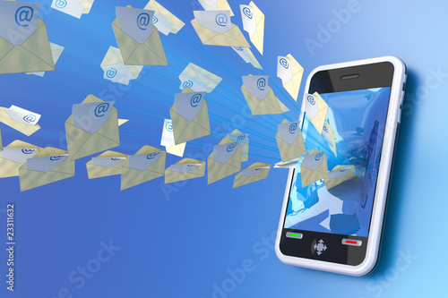 Illustration: Mobile mail. Hi-res digitally generated image. Mobile mail. Hi-res digitally generated image.