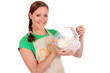 Woman bread dough