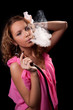 Portrait of the smoking girl