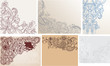 set of vintage floral backgrounds