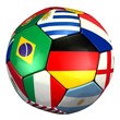 Illustration: Fussball mit Länder Flaggen Fussball mit Länder Flaggen