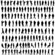 Hundreds people silhouettes