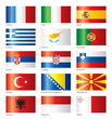 Glossy flags - Southern Europe