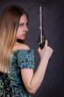 Girl the pirate with a pistol