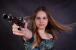 Girl the pirate with a pistol