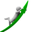 man on green arrow. Isolated 3D image man on green arrow. Isolated 3D image
