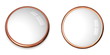 3D Button Bronze Copper and White Surface