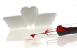 Würfelzucker mit Blut und Herz aus Zucker