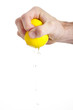 Hand squeezing lemon
