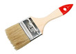 Brush with red wood handle