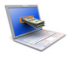 laptop and money