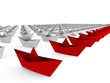 Fleet of paper boats - a 3d image Fleet of paper boats - a 3d image