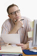 Contemplative Man Working From Home - Isolated