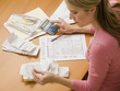 Woman Paying Bills