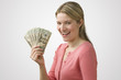Woman Holding Cash