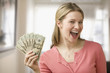 Woman Holding Cash