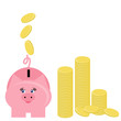 piggy bank and coins piggy bank and coins