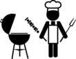 illustration of a chef making bbq -2 illustration of a chef making bbq -2