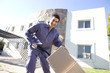 Happy delivery man