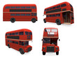 Collage of isolated bus