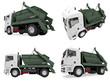 Illustration: Collage of isolated dump truck Collage of isolated dump truck