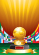 Golden soccer cup background Golden soccer cup background