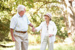 Senior Couple Walking In Park