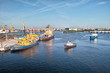 Cargoships and cranes in the harbor