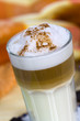 Latte Macchiato and Sweet Cookies ,Chocolate,Almonds
