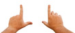 Male Hands Framing with Clipping Path Male Hands Framing with Clipping Path