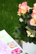 Flowers and magazine