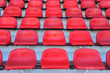 Bright red stadium seats