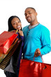African american couple with shopping bags African american couple with shopping bags