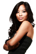 Beautiful young asian model in black dress