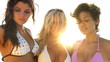 Three Beach Girls Looking to Camera  60FPS