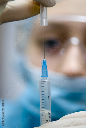 Photo: Disposable syringe for injection Disposable syringe for injection