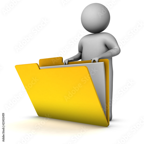 Illustration: comic man with folder comic man with folder