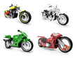 Collection of bikes isolated views