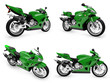 Collection of bikes isolated views