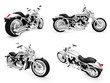 Collection of bikes isolated views