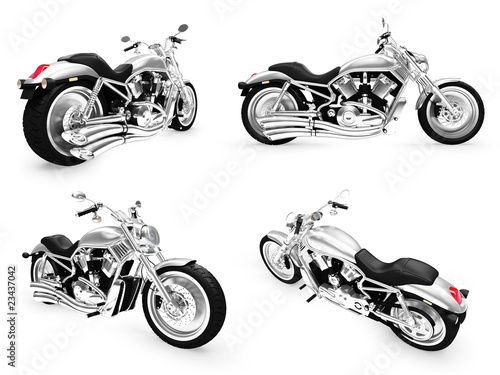 Collection of bikes isolated views