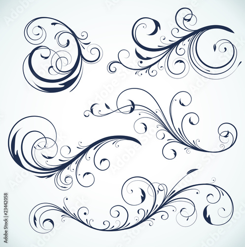 Vector: floral elements floral elements